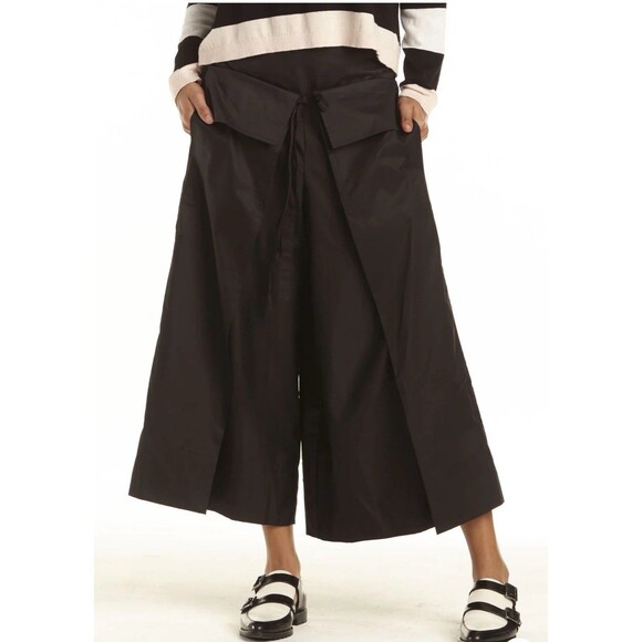 Planet by Lauren G White Apron Gaucho Pants Size 2 Lagenlook Oversized SZ 8 - 10 - Picture 3 of 14